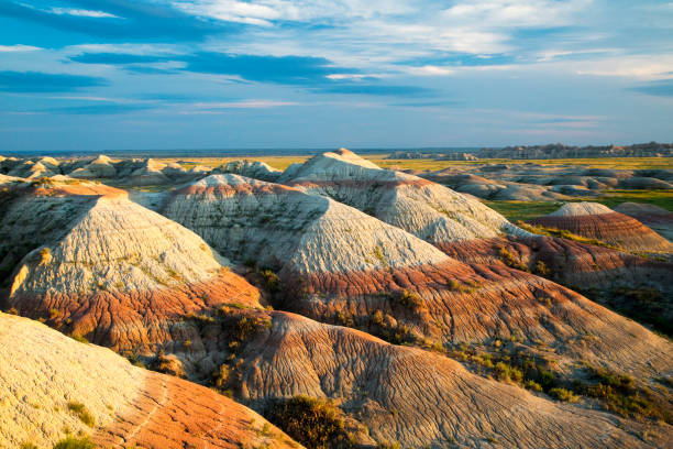 View from Badlands National Park in South Dakota Late afternoon view from Badlands National Park in South Dakota badlands stock pictures, royalty-free photos & images
