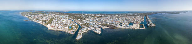 Drone view on Key Largo stock photo