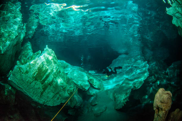 istock Scuba diving in Cenote Dos Ojos in Mexico 1013165912