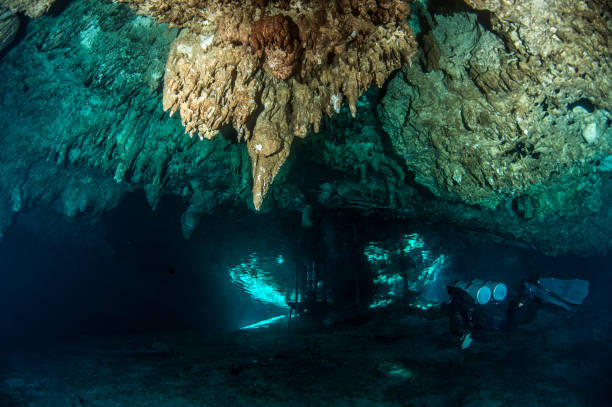 istock Scuba diving in the Cenote Dreamgate, Mexico 1013171628