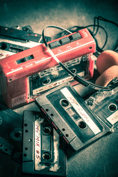 istock Vintage cassette tape with headphones 1013207702