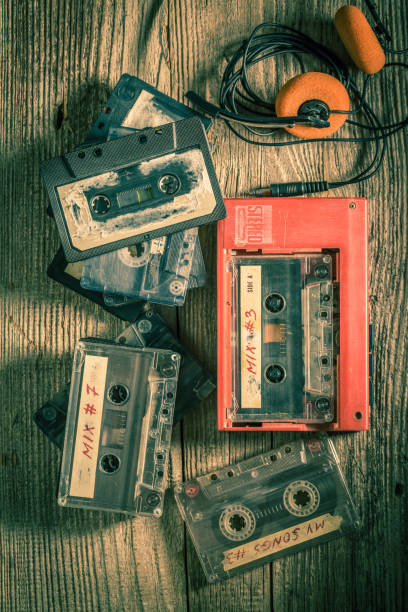 istock Classic audio cassette with headphones 1013208278