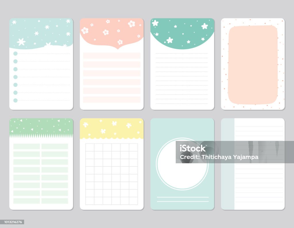 Design Elements For Notebook Diary Stickers And Other  Templatevectorillustration Stock Illustration - Download Image Now - iStock