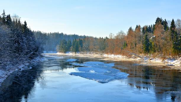 istock Gauja river valley winter landscape. Sigulda, Latvia 1013234382
