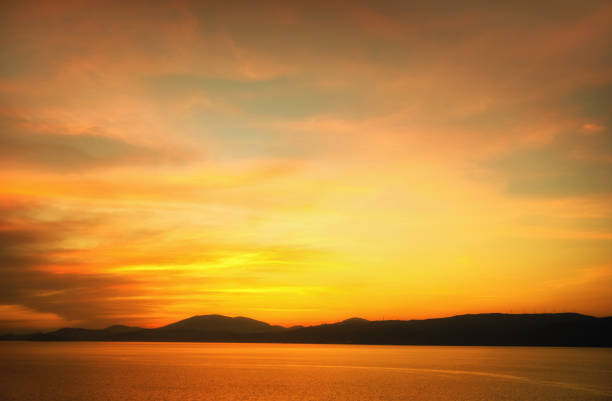 istock Mediterranean Sea view at sunset, island in Greece 1013259844