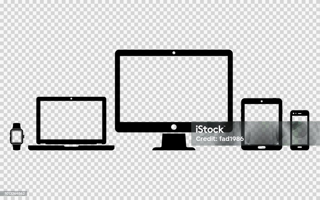 Set of digital devices icons Set of digital devices icons on transparent background Icon Symbol stock vector