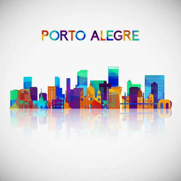 Porto Alegre skyline silhouette in colorful geometric style. Symbol for your design. Vector illustration. Porto Alegre skyline silhouette in colorful geometric style. Symbol for your design. Vector illustration. porto alegre stock illustrations