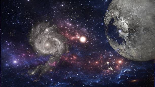 Planets and galaxy, science fiction wallpaper.