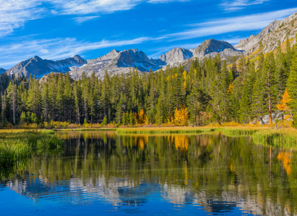 Bishop Creek small pond in Autumn, Sierra Nevada Range, CA.