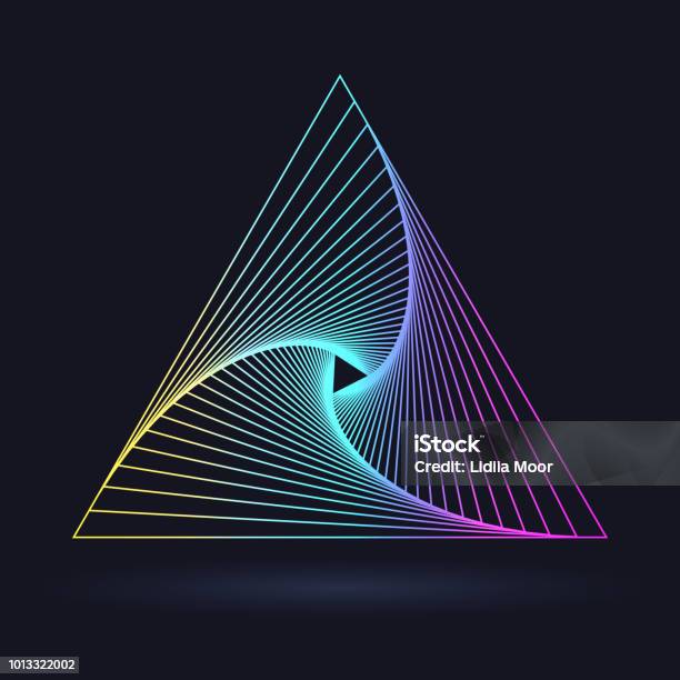 Neon Triangle Stock Illustration - Download Image Now - Triangle Shape, Prism, Logo