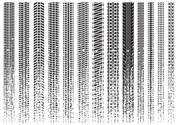 illustrations, cliparts, dessins animés et icônes de traces de pneu de divers véhicules - tire track tire track pattern