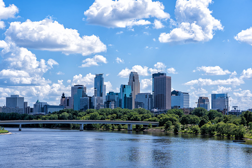 Downtown Minneapolis Skyline - Cityscape and Mississippi River