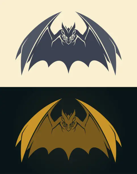 Vector illustration of Dragon Bat icon silhouette