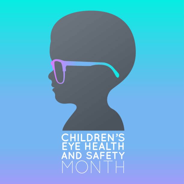 Children’s Eye Health and Safety Month vector logo icon illustration vector art illustration