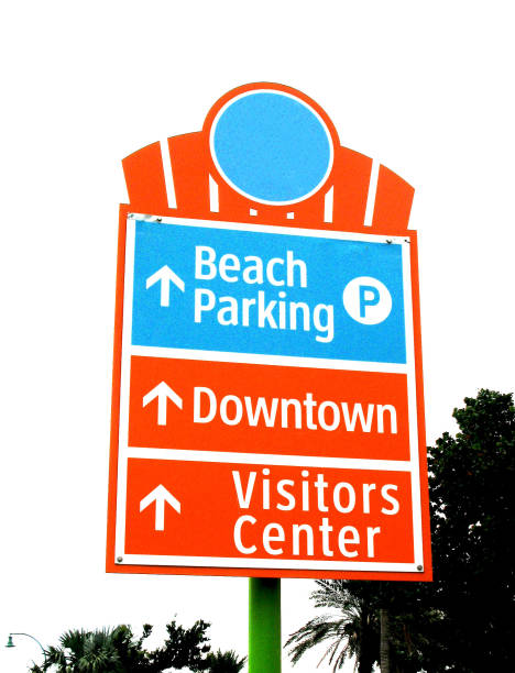 istock Beach Parking Downtown & Visitor Center Sign 1013377118