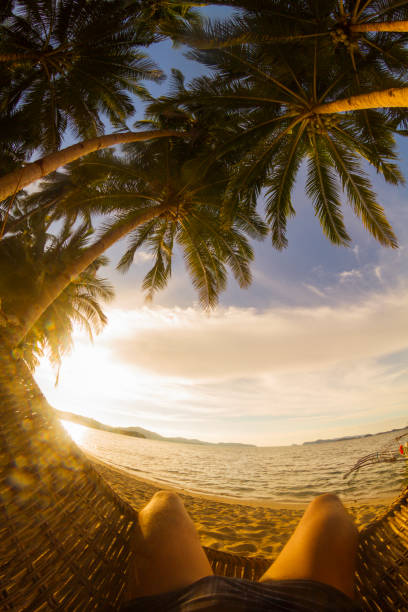 port barton - el nido, palawan, filippine - men swimming trunks beach racing briefs foto e immagini stock