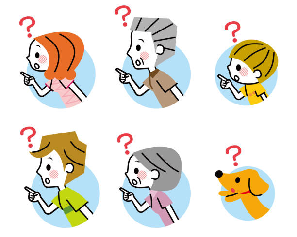 ilustraciones, imágenes clip art, dibujos animados e iconos de stock de una familia que apunta a un dedo. - family pets dog multi generation family