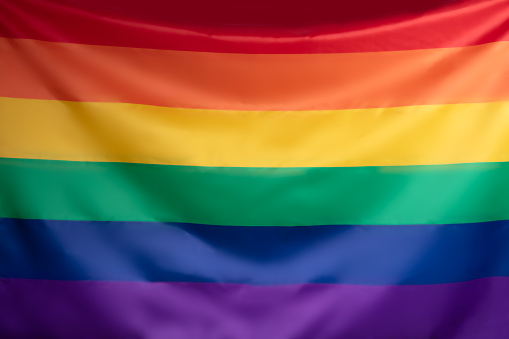 Full Frame Of Multi Colored Rainbow Flag