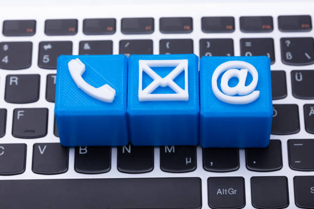 istock Elevated View Of Cubic Blocks With Various Contact Options 1013427688