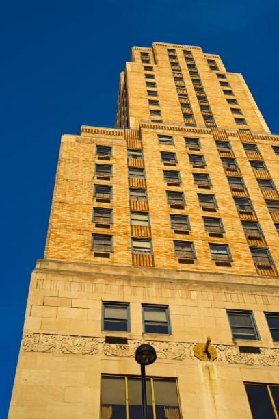 Cincinnati, OH, USA - April 12, 2018: The historic art deco Carew Tower, a Cincinnati landmark since 1930, stands 574 feet high and features a popular observation deck on the 49th floor.