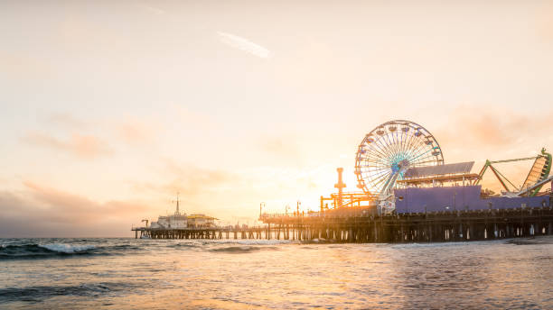 santa monica - santa monica beach imagens e fotografias de stock