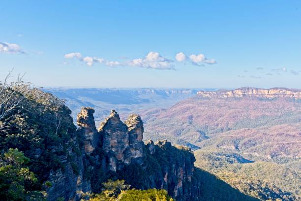 블루 마운틴 시드니 근처에서 세 자매 - blue mountains australia sydney australia new south wales 뉴스 사진 이미지