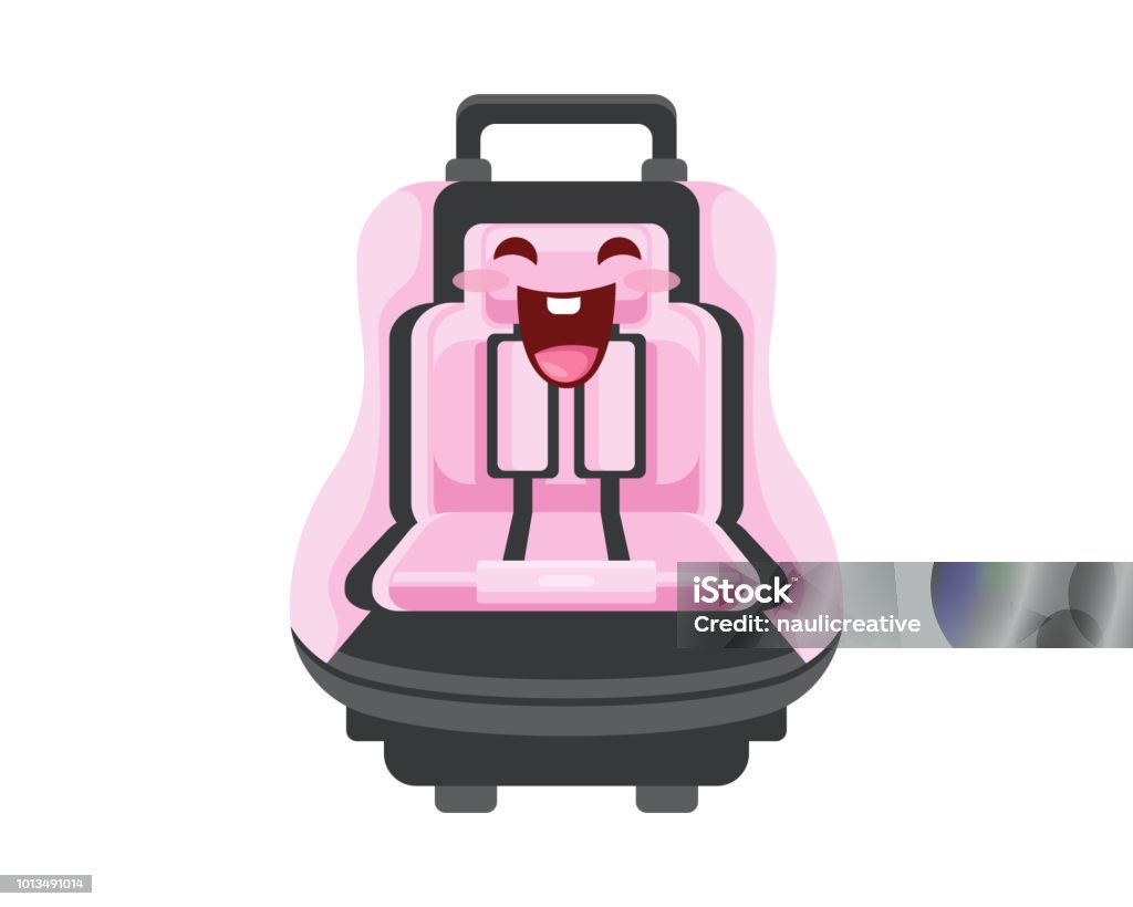 Cute Baby Newborn Car Seat Cartoon Character Illustration Stock  Illustration - Download Image Now - iStock