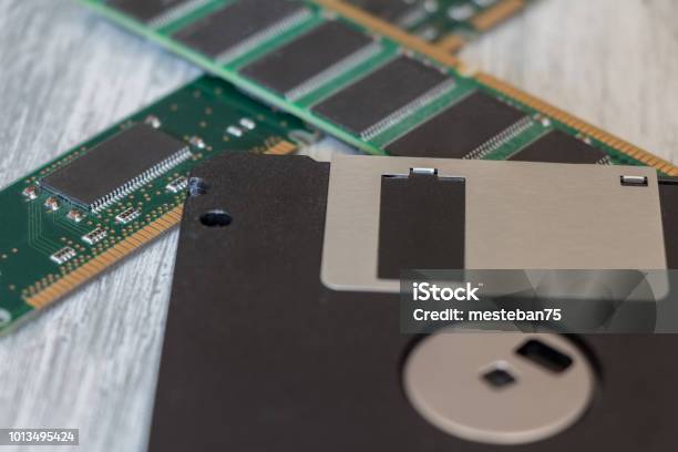 Memory Storage Access Module Black Floppy Disk And Computer Random Access Memory Modules Stock Photo ...
