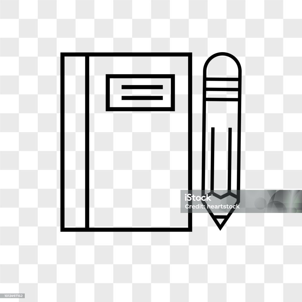 Notebook Vector Icon On Transparent Background Notebook Icon Stock  Illustration - Download Image Now - iStock