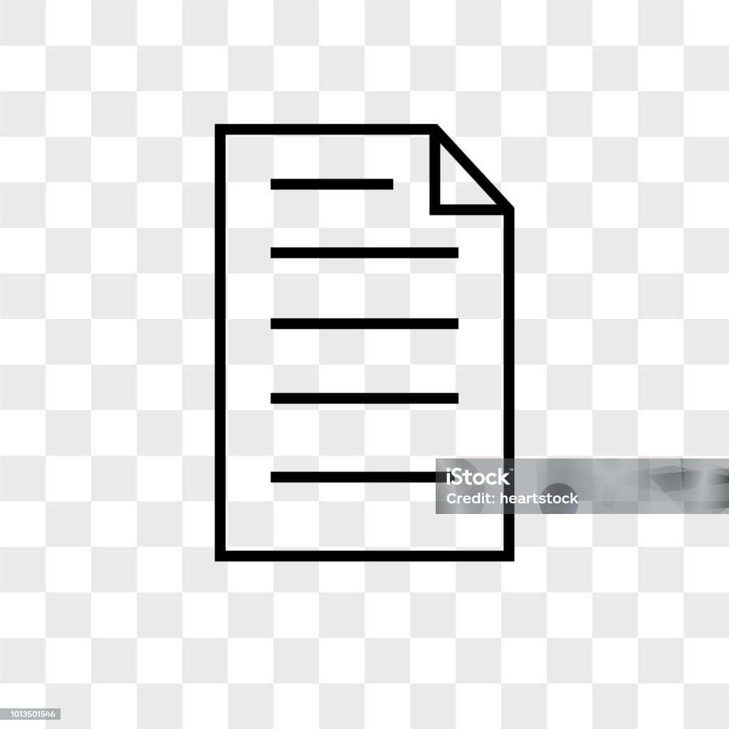 File Vector Icon On Transparent Background File Icon Stock Illustration -  Download Image Now - iStock