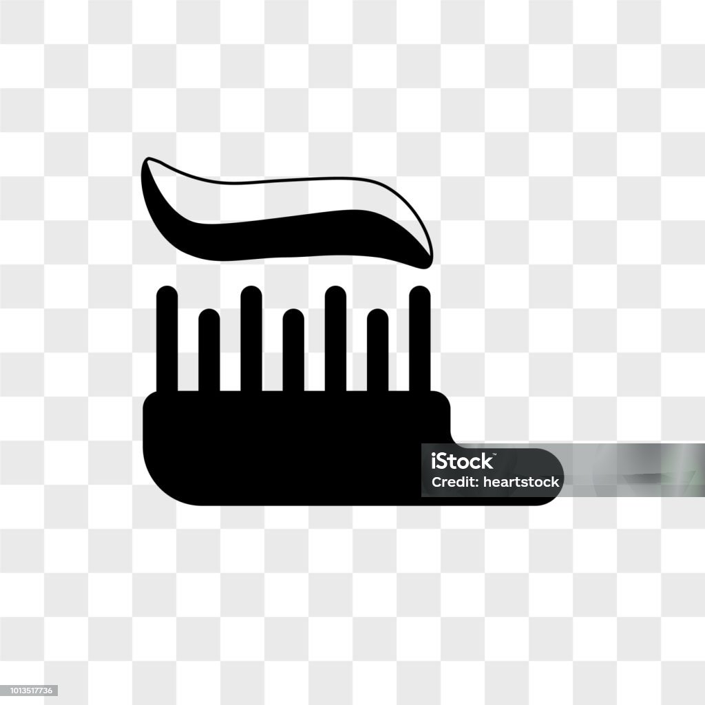 Brush With Tooth Paste Vector Icon On Transparent Background Brush With  Tooth Paste Icon Stock Illustration - Download Image Now - iStock