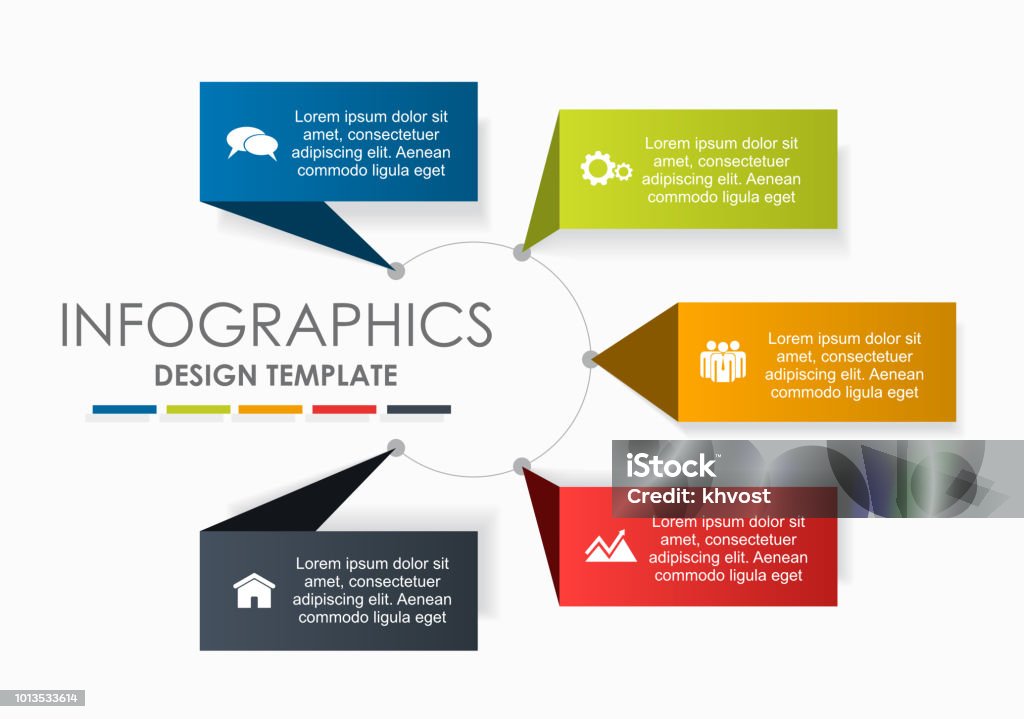 Plantilla de diseño de infografía con el lugar para sus datos. Ilustración de vector. - arte vectorial de Infografía libre de derechos