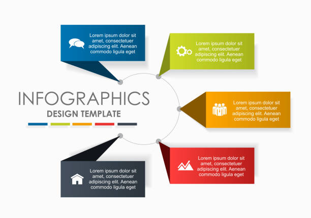 ilustrações, clipart, desenhos animados e ícones de modelo de design de infográfico com lugar para os seus dados. ilustração em vetor. - branding strategy plan business