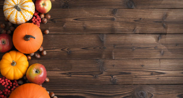 istock Autumn harvest on wooden table 1013545260