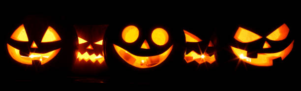 Halloween Pumpkins on black