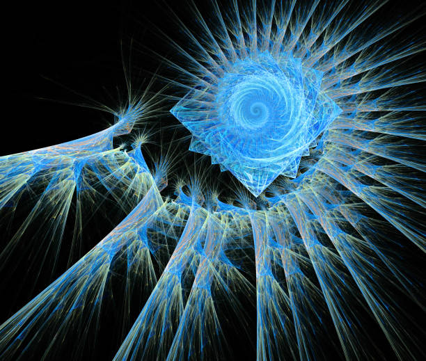 istock Abstract illustration of a fractal spiral pattern on black background 1013545702
