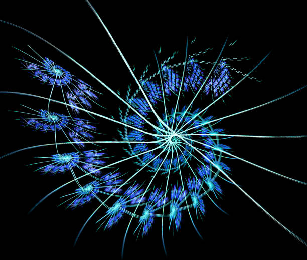 istock Abstract illustration of a fractal spiral pattern on black background 1013545714