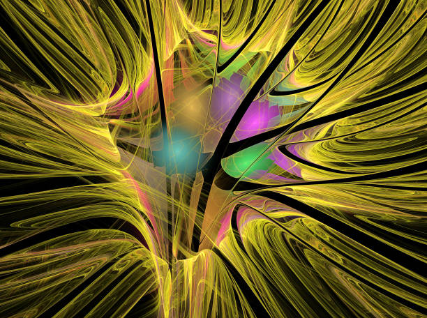istock Abstract illustration of a fractal pattern on black background 1013545978