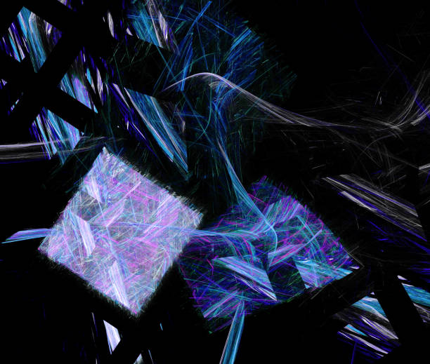 istock Abstract illustration of a fractal pattern on black background 1013546042