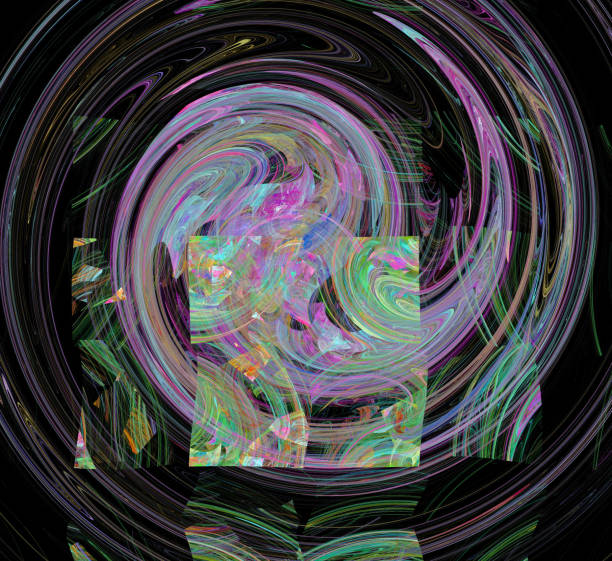 istock Abstract illustration of a fractal pattern on black background 1013546190