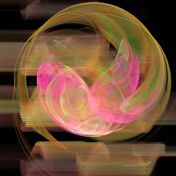 istock Abstract illustration of a fractal pattern on black background 1013546494