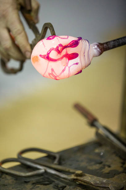 Glass blowing in factory