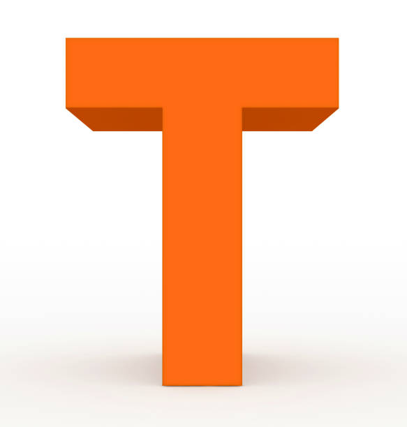 letter T 3d orange isolated on white