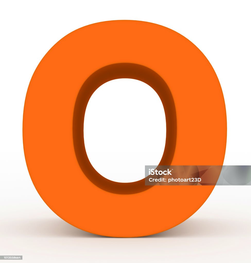letter O 3d orange isolated on white letter O 3d orange isolated on white - 3d rendering Abstract Stock Photo
