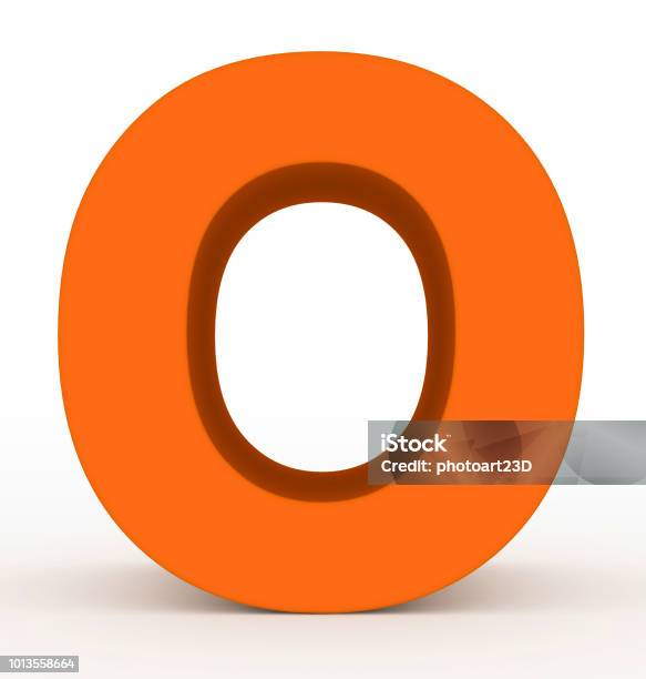 Letter O 3d Orange Isolated On White Stock Photo - Download Image Now - Abstract, Alphabet, Arial Typeface