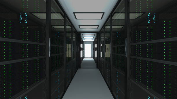 90+ Server Room With Rows Of Modern Mainframes Stock Photos, Pictures ...