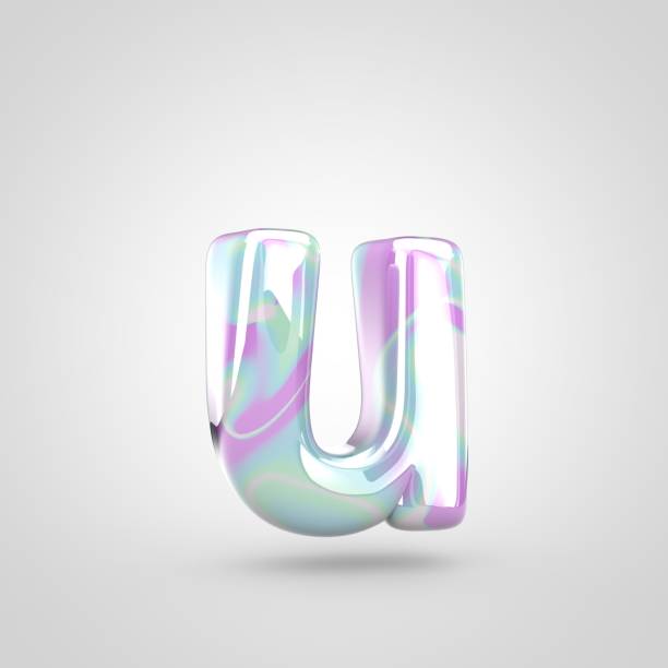 istock Unicorn skin letter U lowercase isolated on white background. 1013567542