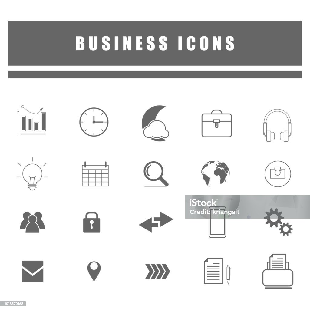 outline icons of business and social online network Vector outline icons of business and social online network Icon Symbol Stock Photo