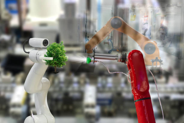 istock Robot plant a tree environmental Industrial tree in the arm future 1013570614