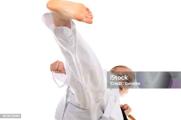 High Level Martial Art Training Stock Photo - Download Image Now - Adult, Barefoot, Black Belt